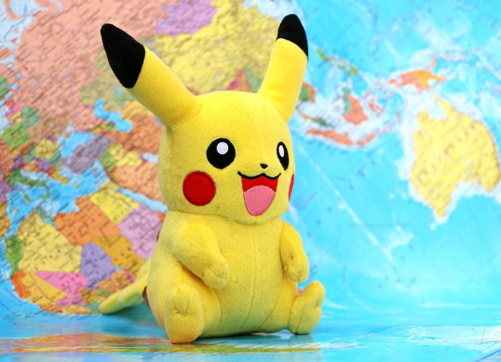 pikachu zabawa rozrywka z pokemon, anime